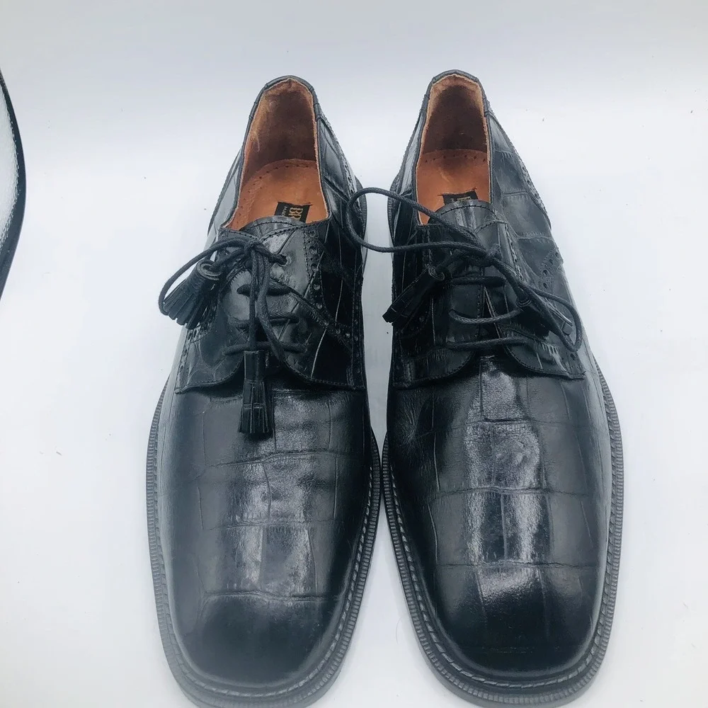 Brass Boot Men's shoes size 10M Black Patent‎ leather Dress Oxfords